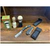 Image 2 : 6 STRAIGHT RAZORS, 6 SHAVING BRUSHES AND STRAP