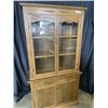 Image 1 : 2PC OAK DISPLAY CABINET, GLASS DOORS, 39 INCH WIDE, 72 INCH TALL