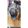 Image 2 : VINTAGE GALVANIZED BUCKET WITH DECORATIVE PINECONES, AND BRASS BOUND TRUNK