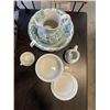 Image 2 : 6 PC COLONIAL STOKE POTTERY IRVING JUG AND BOWL, TUREEN SET, SEMI PORCELAIN
