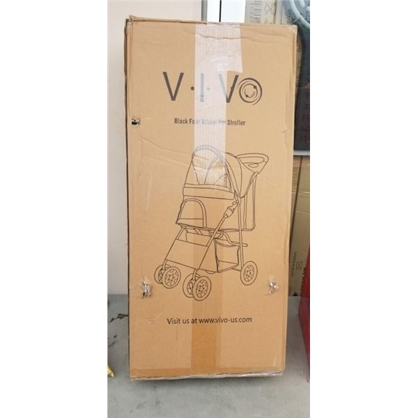 BLACK FOUR WHEELED PET STROLLER