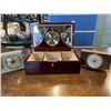 Image 1 : JEWELRY CASE AND 2 MANTLE CLOCKS
