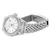 Image 6 : Rolex Ladies Stainless Steel Silver Index Dial 18K White Gold Diamond Bezel Date
