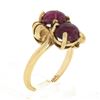 Image 8 : Vintage 14k Gold 3.50 ctw Round Cabochon Purple Pink Tourmaline Open Work Bow Ri
