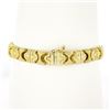 Image 2 : Unisex Fancy Italian 14K Gold 6.75" Polished & Satin Finish Link Chain Bracelet