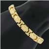 Image 3 : Unisex Fancy Italian 14K Gold 6.75" Polished & Satin Finish Link Chain Bracelet
