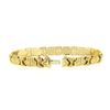 Image 4 : Unisex Fancy Italian 14K Gold 6.75" Polished & Satin Finish Link Chain Bracelet