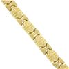 Image 6 : Unisex Fancy Italian 14K Gold 6.75" Polished & Satin Finish Link Chain Bracelet