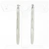 Image 3 : NEW Classic 14K White Gold 1.77" 3mm Plain Polished Round Hoop Snap Earrings