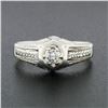 Image 2 : Antique Art Deco Engraved 18k White Gold 0.32 ctw Mine Cut Diamond Solitaire Rin