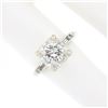 Image 3 : Vintage 14k White Gold Illusion Prong Old Transitional Diamond Engagement Ring