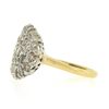 Image 6 : Vintage Victorian Revival 14K Gold Pave White & Champagne Diamond Platter Ring