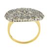 Image 8 : Vintage Victorian Revival 14K Gold Pave White & Champagne Diamond Platter Ring