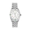 Image 2 : Rolex Mens Stainless Steel Silver Index 18K White Gold Diamond & Emerald Bezel 3