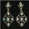 Image 2 : Vintage Victorian Revival 14k Gold Opal Beaded Open Work Drop Dangle Earrings