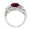 Image 7 : Sonia B. 18k Gold Cushion Pink Tourmaline Solitaire Spinel & Diamond Band Ring