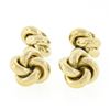 Image 4 : Men's 14k Yellow Gold 0.10 ctw Diamond Polished Love Knot Reversible Cuff Links
