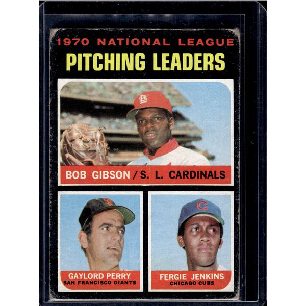 1970 NL Pitching Leaders Gibson, Perry, Jenkins 1971 Topps #70