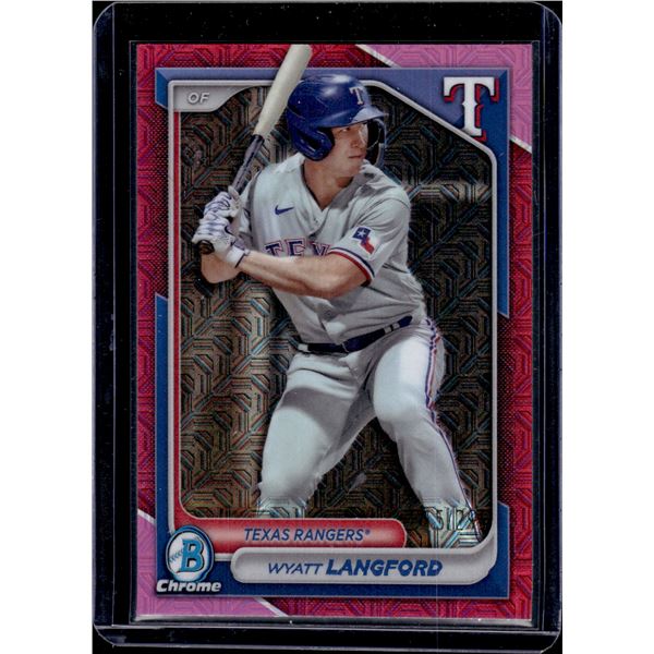 Wyatt Langford Pink Fuchsia Refractor /299 2024 Bowman Chrome #BCP-64
