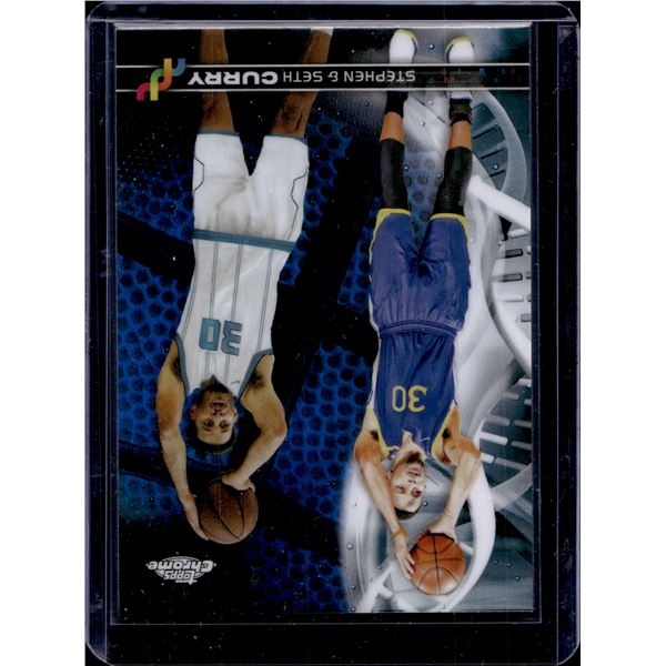 Stephen & Seth Curry DNA Blue Refractor 2023-24 Topps Chrome #DNA-1