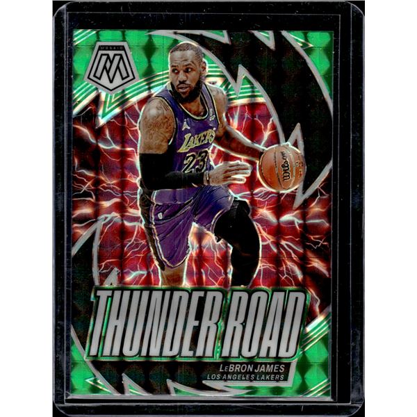 Lebron James Thunder Road Green Mosaic Prizm #9