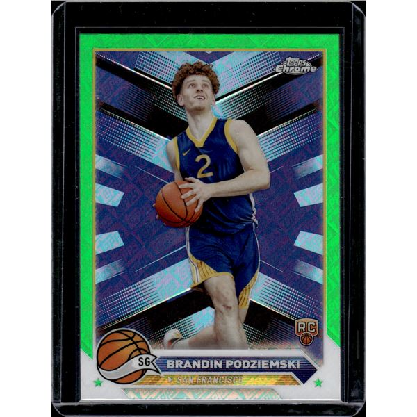 Brandin Podziemski Green Topps RC 2023-24 Topps Chrome #190