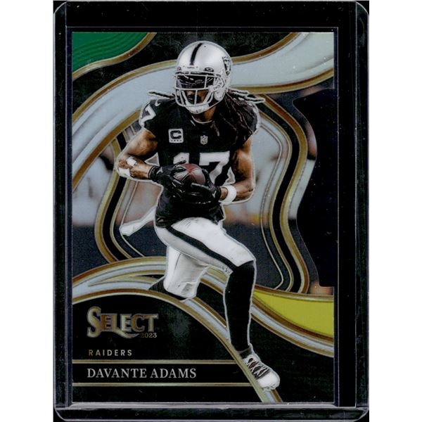Davante Adams Green/Yellow Prizm Club Level Die Cut 2023 Select #279