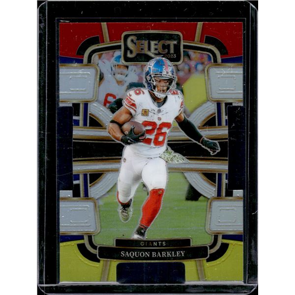 Saquon Barkley Red/Yellow Prizm Die Cut 2023 Select #75