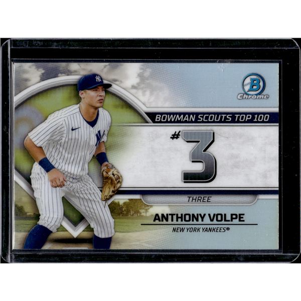 Anthony Volpe Bowman Chrome Scouts Top 100 Refractor 2023 Bowman Chrome #BTP-3