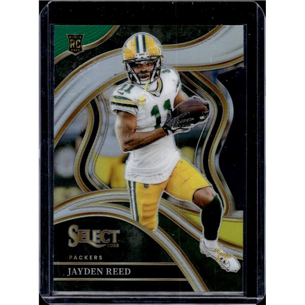 Jayden Reed Green/Yellow Prizm Club Level Die Cut RC 2023 Select #258