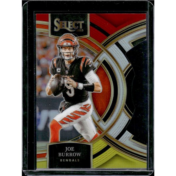Joe Burrow Red/Yellow Prizm Die Cut 2023 Select #165