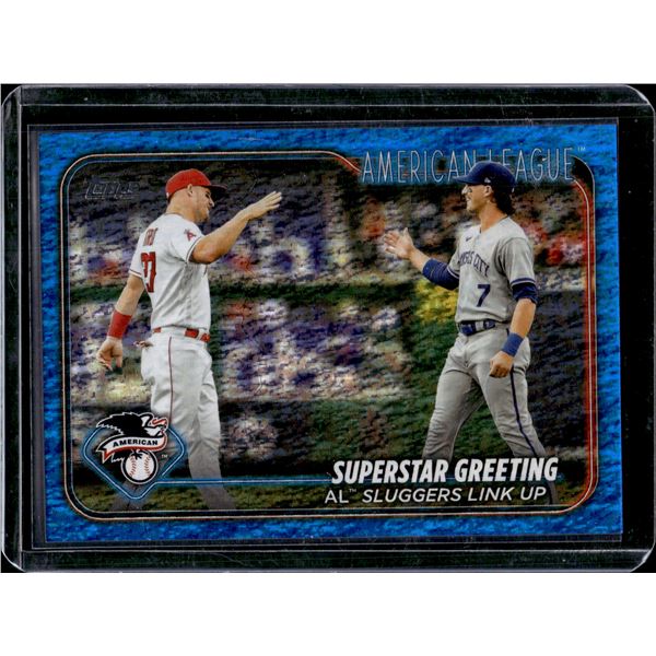Mike Trout & Bobby Witt Jr. Blue Foil /999 2024 Topps Superstar Greeting #413
