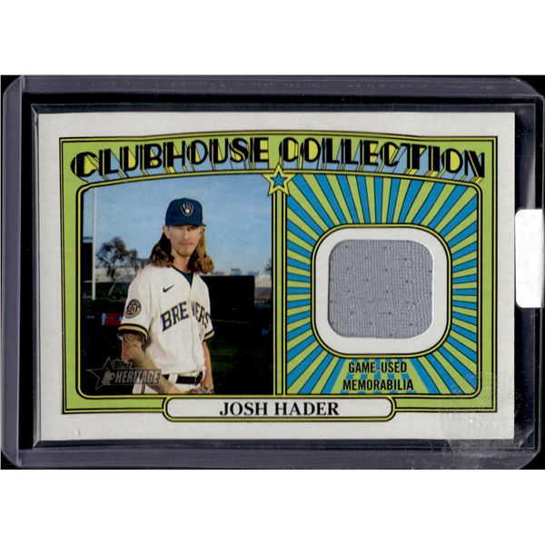 Josh Hader Game-Used Patch 2021 Topps Heritage #CCR-JH