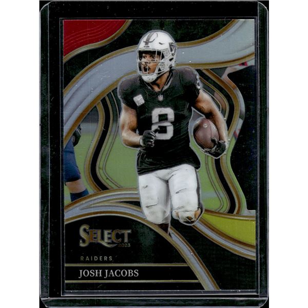 Josh Jacobs Red/Yellow Prizm Club Level Die Cut 2023 Select #250