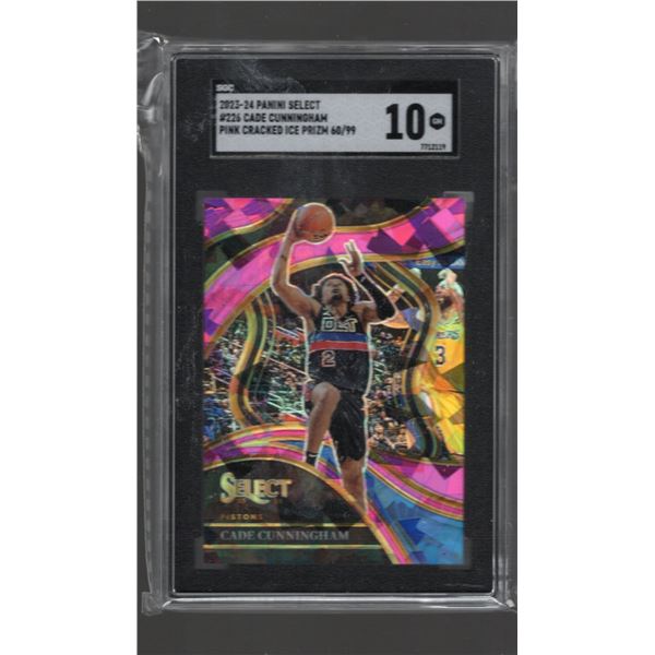 Cade Cunningham Pink Cracked Ice Courtside /99 2023-24 Select #226 SGC 10