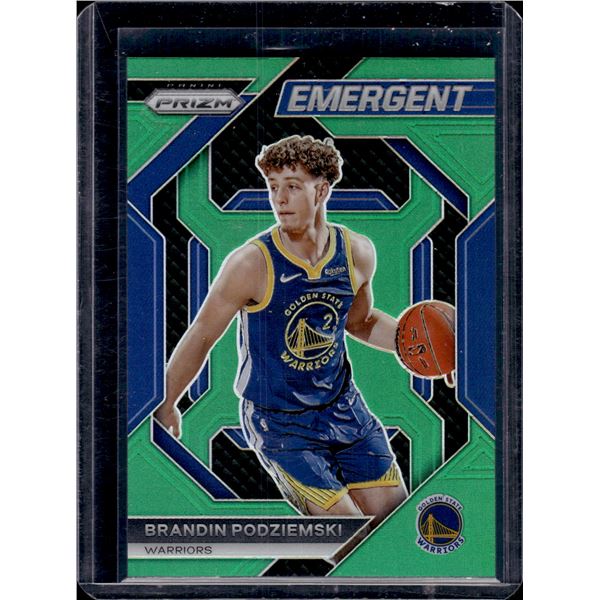 Brandin Podziemski Green Prizm Emergent RC 2023-24 Prizm #24