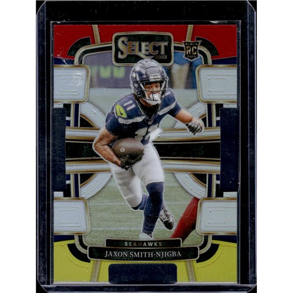 Jaxon Smith-Njigba Red/Yellow Prizm Die Cut RC 2023 Select #87