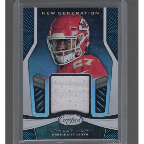Kareem Hunt Player-Worn Patch 2017 Panini Certified #NG-KH