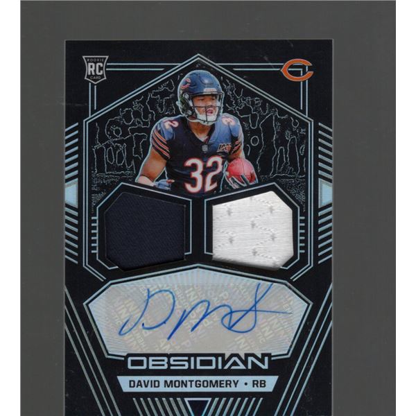 David Montgomery Player-Worn RPA /150 2020 Panini Obsidian #RJI-DMO