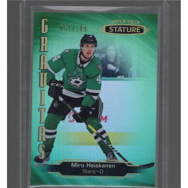 Miro Heiskanen Green Color Match /149 2020-21 UD Stature #G-10