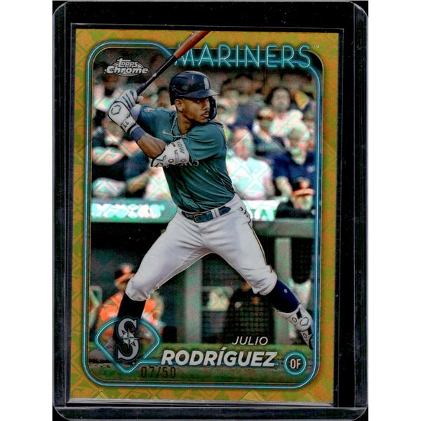 Julio Rodriguez Gold Logofractor /50 2024 Topps Chrome #300