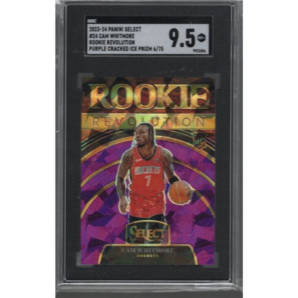 Cam Whitmore Purple Cracked Ice RC /75 2023-24 Select Rookie Revolution #24 SGC 9.5