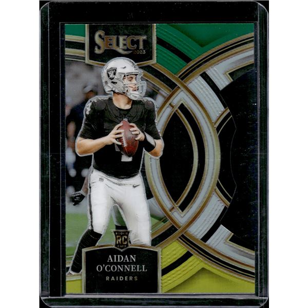 Aidan O'Connell Green/Yellow Prizm Die Cut RC 2023 Select #163