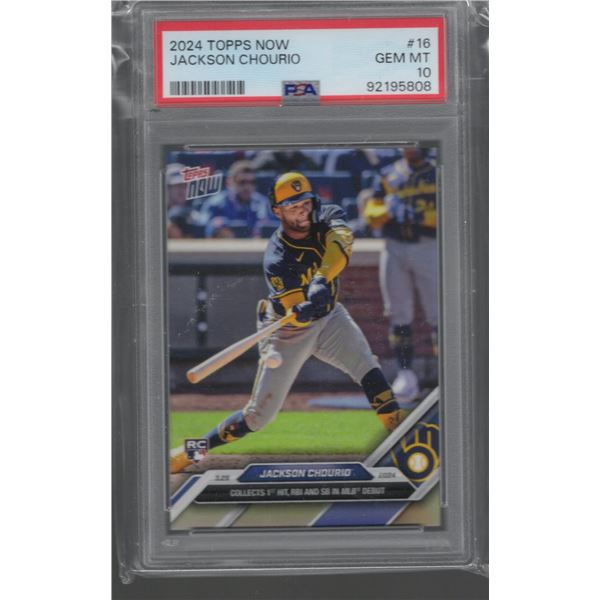 Jackson Chourio RC 2024 Topps Now #16 PSA 10
