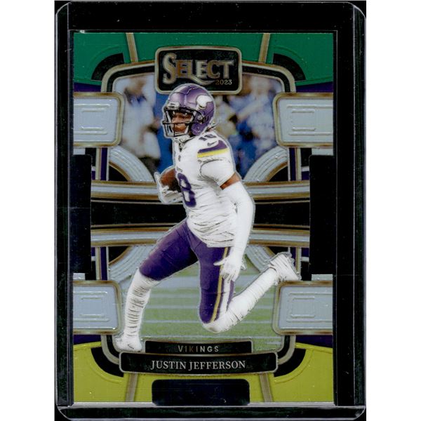 Justin Jefferson Green/Yellow Prizm Die Cut 2023 Select #65