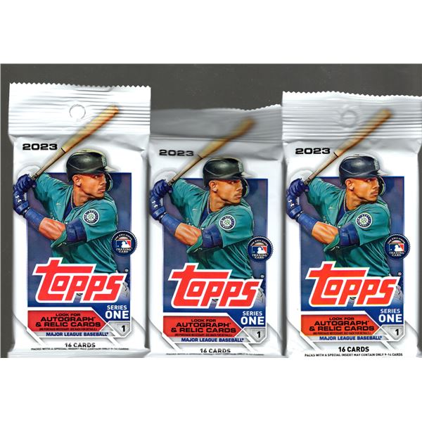 3 Count: 2023 Topps Series 1 Baseball Hanger Packs