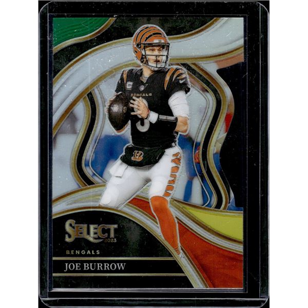 Joe Burrow Green/Yellow Panini Prizm Club Level Die Cut 2023 Select #256