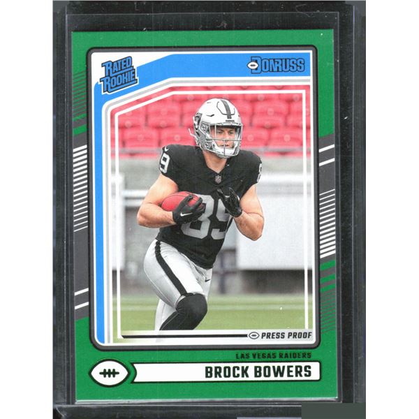 Brock Bowers Green Press Proof RC 2024 Donruss #394