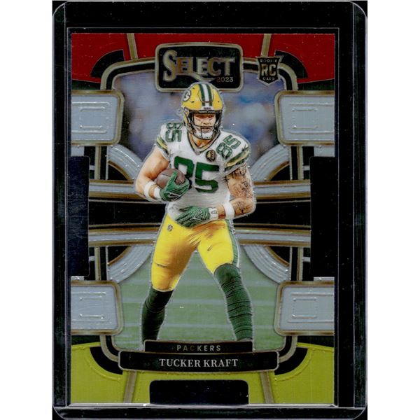 Tucker Kraft Red/Yellow Prizm Die Cut RC 2023 Panini Select #37
