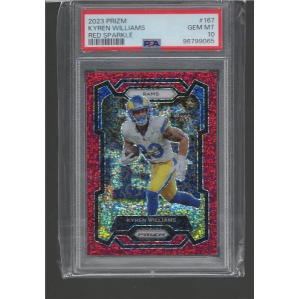 Kyren Williams Red Sparkle SP 2023 Prizm #167 PSA 10